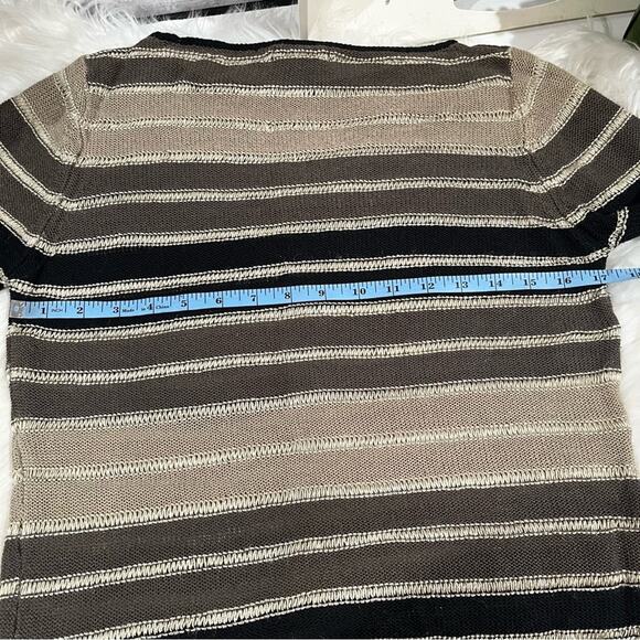 NEW Banana Republic Linen Striped Neutral Colorblock Open Weave Sweater S NWOT - Picture 16 of 16
